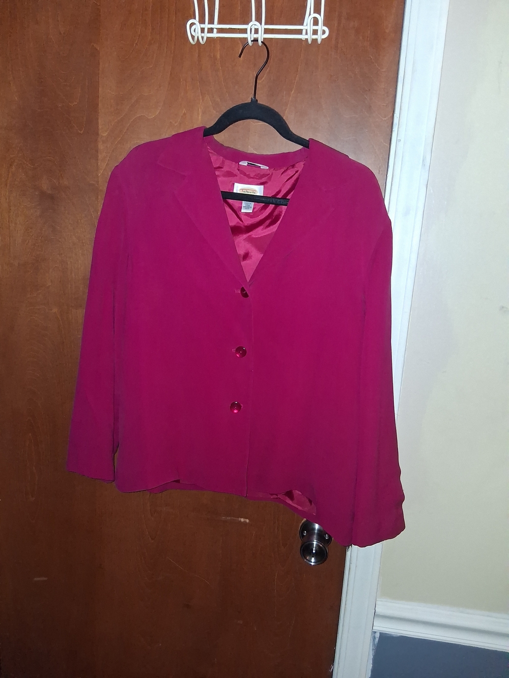 Talbots Fuchsia Three-Button Blazer Jacket